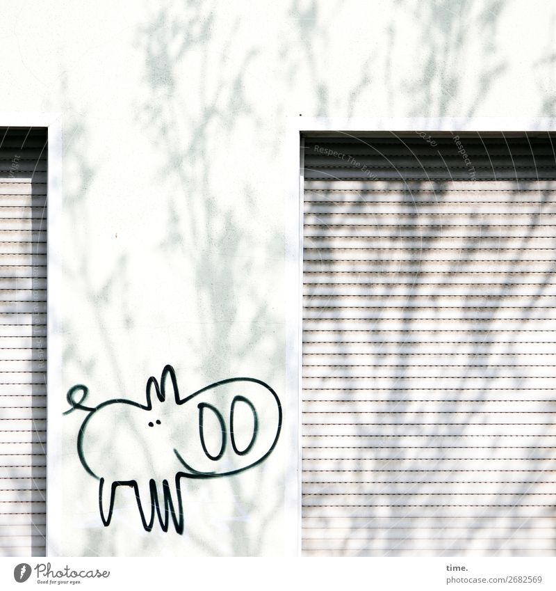 Ferkel gucken statt Schäfchen zählen | Betthupferl Baum Mauer Wand Rollo Jalousie Schwein 1 Tier Dekoration & Verzierung Graffiti Freundlichkeit Fröhlichkeit