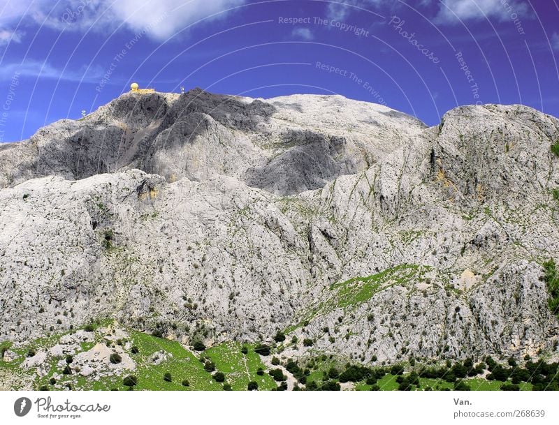 Puig Major Ferien & Urlaub & Reisen Berge u. Gebirge wandern Natur Landschaft Himmel Wolken Pflanze Baum Gras Wiese Felsen Mallorca Wärme blau grau grün hoch