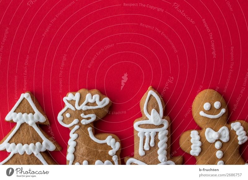 Weihnachts-Lebkuchen Teigwaren Backwaren Süßwaren Feste & Feiern Weihnachten & Advent Papier wählen frisch süß rot genießen Lebkuchenmann lebkuchenfiguren Figur
