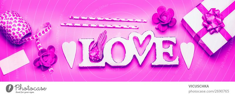 Valentinstag Composing mit Liebe kaufen Design Freude Dekoration & Verzierung Blumenstrauß Schleife Zeichen Herz Fahne trendy rosa Gefühle box hearts