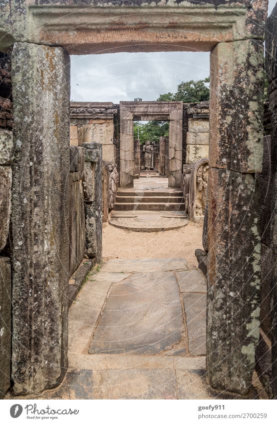 Durchgang ins Glück Ferien & Urlaub & Reisen Ausflug Abenteuer Ferne Freiheit Sightseeing Sri Lanka Palast Ruine Bauwerk Mauer Wand Treppe Sehenswürdigkeit