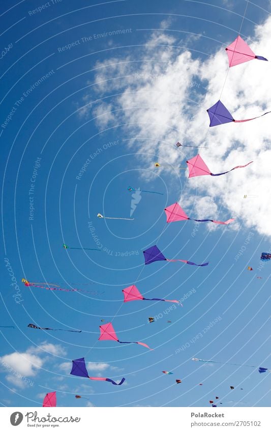#AS# Windtänzer Kunst ästhetisch Freiheit Drache Lenkdrachen Drachenfliegen Drachenfest Sommer Fuerteventura Himmel viele Farbfoto mehrfarbig Außenaufnahme