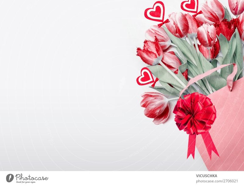 Rote Tulpen zum Valentinstag kaufen Stil Design Dekoration & Verzierung Party Veranstaltung Feste & Feiern Blume Blumenstrauß Liebe Hintergrundbild Composing