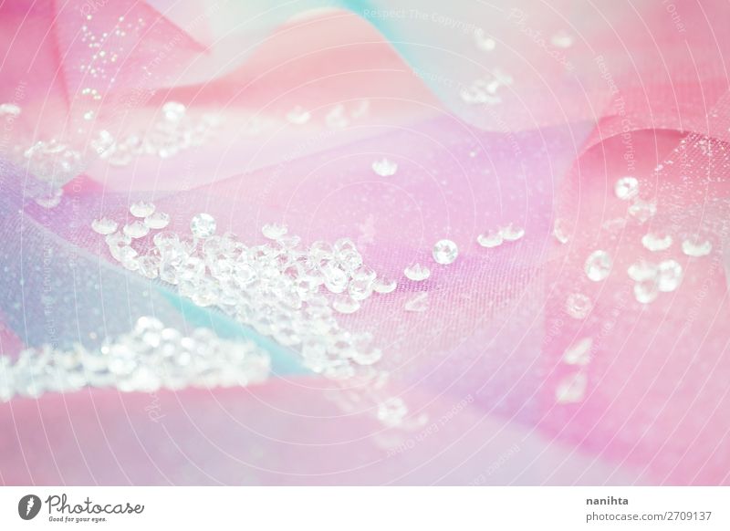 Ein schönes und elegantes Makro von Glitter Reichtum Stil Design Tapete Hochzeit Schmuck Stein glänzend hell trendy neu reich rosa Farbe Kreativität Diamanten