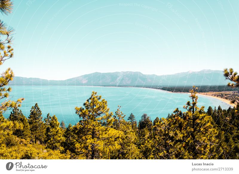 Emerald Bay und Lake Tahoe Ferien & Urlaub & Reisen Tourismus Sommer Berge u. Gebirge Garten Umwelt Natur Himmel Baum Gras Blatt Park Wald Hügel Felsen See