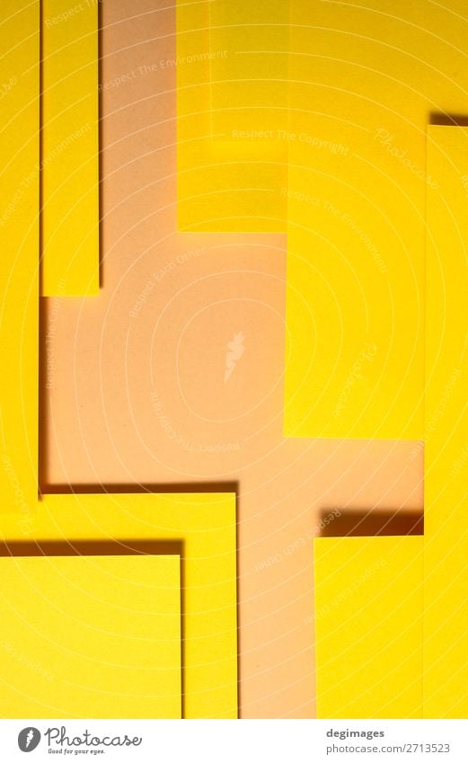 Gelbes Papier Material Design. Geometrische einfarbige Formen Tapete Handwerk Kunst Linie Streifen retro gelb Farbe geometrisch Hintergrund Konsistenz graphisch