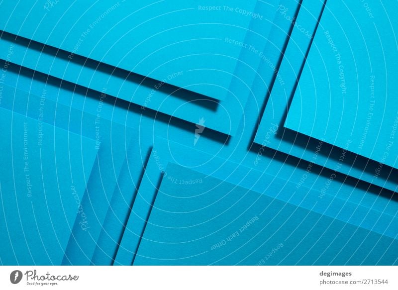 Blaues Papier Material Design. Geometrische einfarbige Formen Tapete Handwerk Kunst Linie Streifen retro blau Farbe geometrisch Hintergrund Konsistenz graphisch