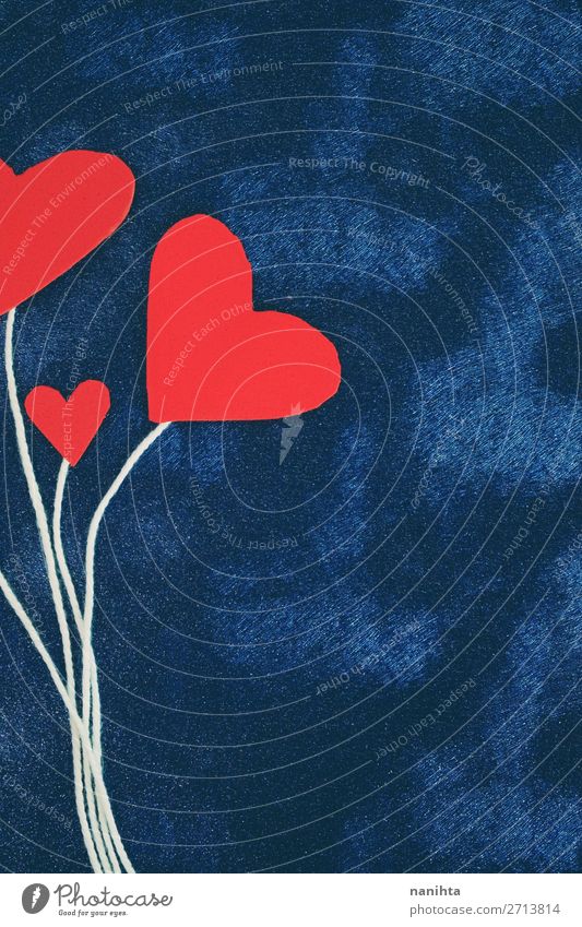 Valentinstag Hintergrund mit roten Herzen Design Dekoration & Verzierung Liebe niedlich blau türkis Akzeptanz Vertrauen Güte Selbstlosigkeit Menschlichkeit