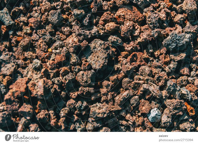 Detail der Vulkangesteine Tapete Natur Erde Felsen Stein dunkel natürlich stark braun grau Boden vulkanisch vulkanische Erde Geologie Hintergrund schließen