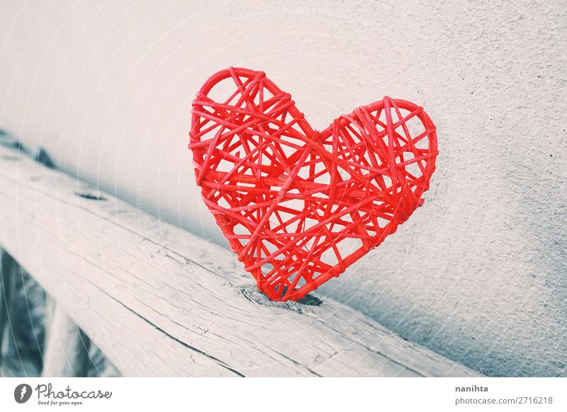 Schöner Hintergrund zum Valentinstag-Thema Design schön Gesundheit Leben Feste & Feiern Familie & Verwandtschaft Paar Holz Herz Liebe Fröhlichkeit frisch