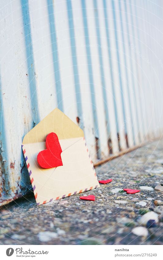 Schöner Hintergrund zum Valentinstag-Thema schön Leben Handarbeit Feste & Feiern Familie & Verwandtschaft Paar Herz Liebe rot Gefühle Vertrauen Treue Romantik