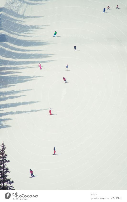 Schiii-fahn Ferien & Urlaub & Reisen Tourismus Winterurlaub Wintersport Skifahren Skipiste Mensch Menschenmenge Umwelt Natur Landschaft Urelemente Klima