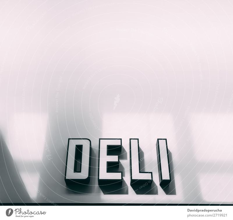 Deli Shop Werbeschild Marketing Werbung Hinweisschild Zeichen Transparente Logo Anzeigen Poster Markt rot geschäftlich Feinkostladen Ladenfront Lebensmittel