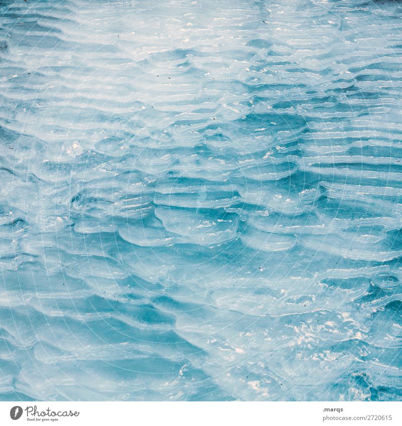 Glatteis Natur Urelemente Winter Eis Frost kalt blau türkis Glätte Farbfoto Außenaufnahme Nahaufnahme Strukturen & Formen Menschenleer Textfreiraum links