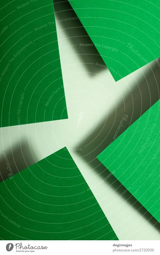 Entwurf von Grünbuchmaterialien. Geometrische einfarbige Formen Design Tapete Handwerk Kunst Papier Linie Streifen retro grün Farbe geometrisch Hintergrund