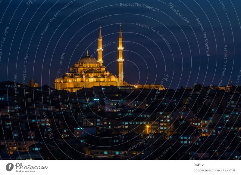 Yavuz Sultan Selim Mosque Ferien & Urlaub & Reisen Tourismus Sightseeing Städtereise Nachtleben Feierabend Kunstwerk Architektur Landschaft Luft Nachthimmel