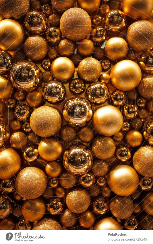#A# Golden Balls Kunst ästhetisch Weihnachten & Advent Christbaumkugel Dekoration & Verzierung viele Kugel rund Baumschmuck Farbfoto mehrfarbig Innenaufnahme
