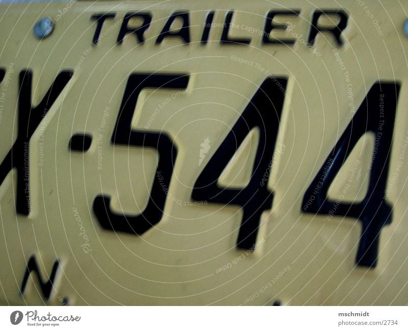 TRAILER 544 Adjektive Nummernschild New York State New York City Lastwagen Verkehr Detailaufnahme