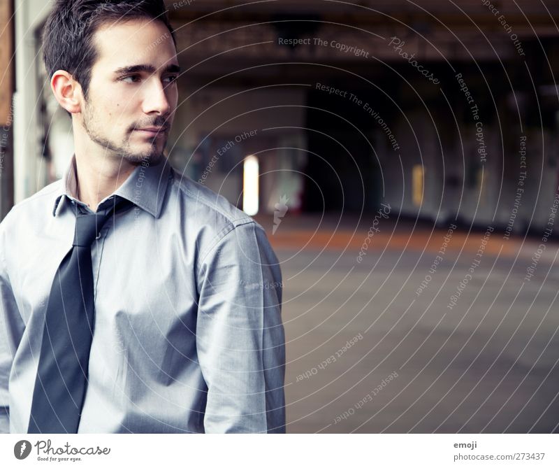 ins Bild maskulin Junger Mann Jugendliche 1 Mensch 18-30 Jahre Erwachsene Mode Hemd Krawatte schön Farbfoto Innenaufnahme Textfreiraum rechts Tag