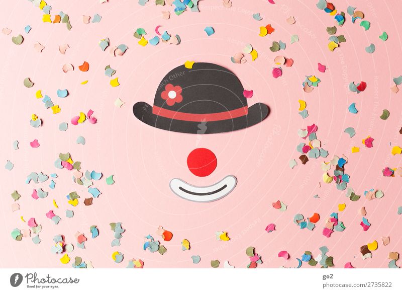 Clown und Konfetti Feste & Feiern Karneval Nase Hut Dekoration & Verzierung Fröhlichkeit lustig mehrfarbig Gefühle Freude Begeisterung Lebensfreude