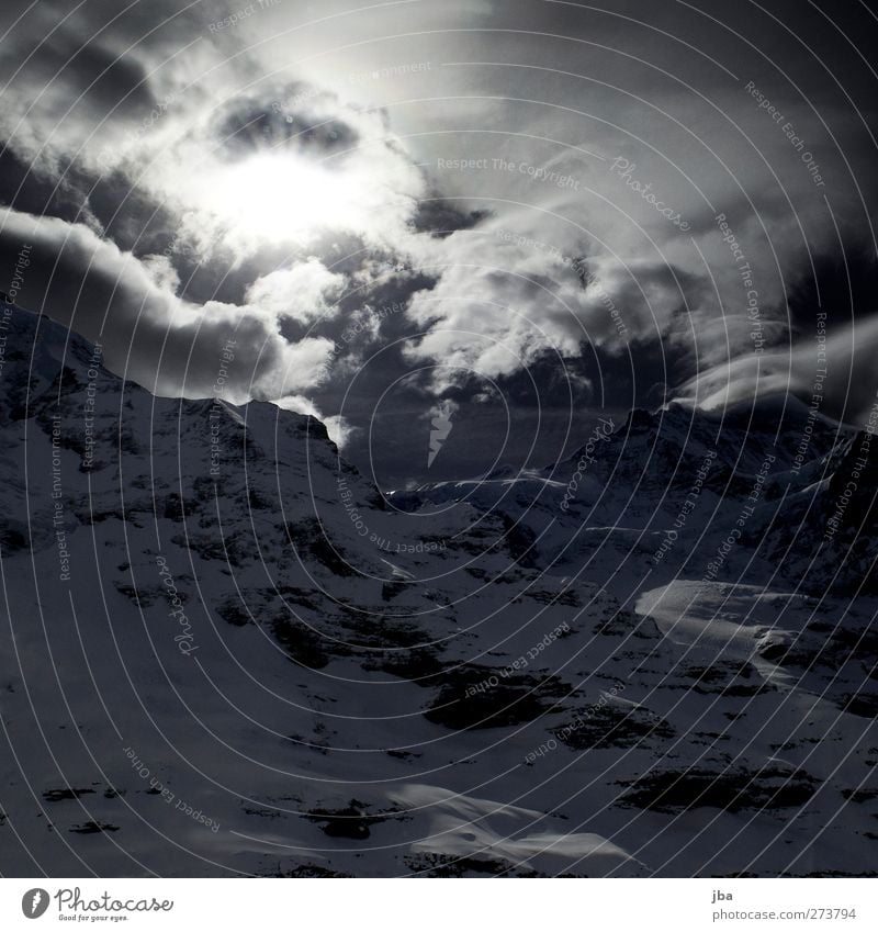 Jungfraujoch II Leben ruhig Ferien & Urlaub & Reisen Tourismus Ausflug Sightseeing Winter Schnee Berge u. Gebirge Natur Landschaft Urelemente Luft Himmel Wolken