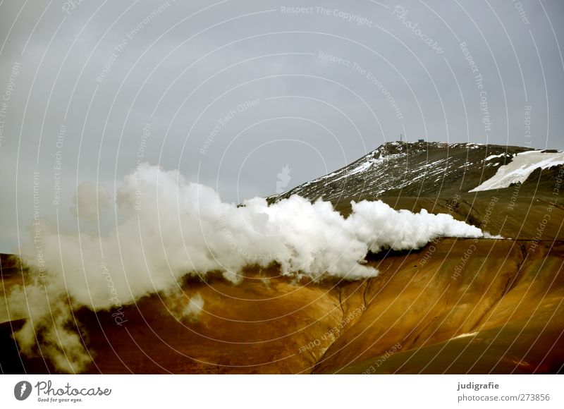 Island Umwelt Natur Landschaft Urelemente Himmel Wolken Klima Hügel Berge u. Gebirge Vulkan Krafla außergewöhnlich bedrohlich dunkel heiß natürlich wild