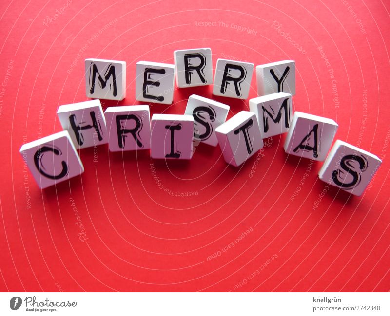 Merry Christmas Weihnachten & Advent Feste & Feiern Tradition Winter festlich Freude besinnlich Winterzeit Dezember Buchstaben Wort Satz Letter Text Typographie