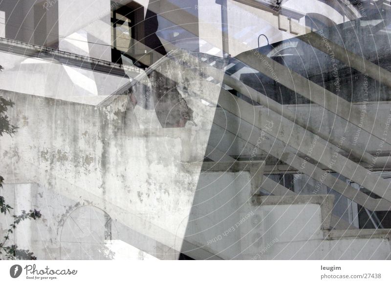 Wohin ir Reflexion & Spiegelung Gebäude Buenos Aires Argentinien weiß grau Architektur Recoleta Treppe Irritation