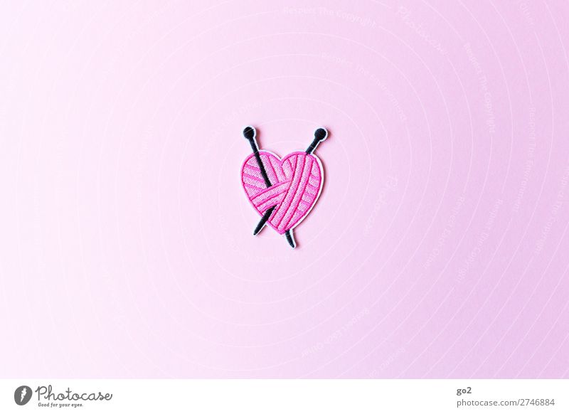 Strickliebe Freizeit & Hobby Handarbeit stricken Stoff Stricknadel Zeichen Herz ästhetisch außergewöhnlich rosa Gefühle Freude Leidenschaft Design einzigartig