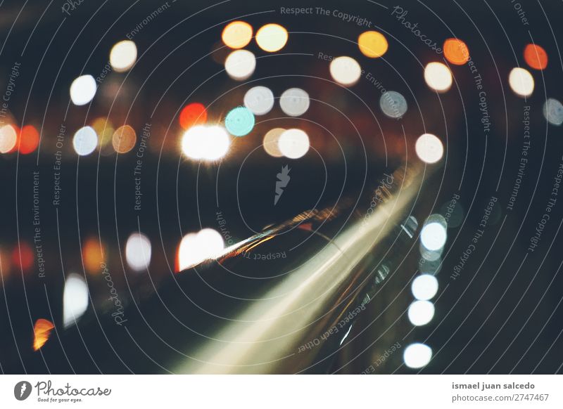 Nachtlichter Licht Farbe farbenfroh Unschärfe hell Straße Außenaufnahme abstrakt Konsistenz Muster Hintergrund Tapete