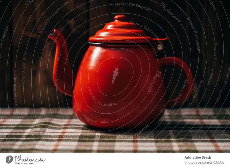 Vintage Wasserkocher Hintergrundbild Getränk braun trinken Lebensmittel Gesundheit Kräuterbuch heiß Wasserkessel Küche Serviette alt rot rustikal Stillleben