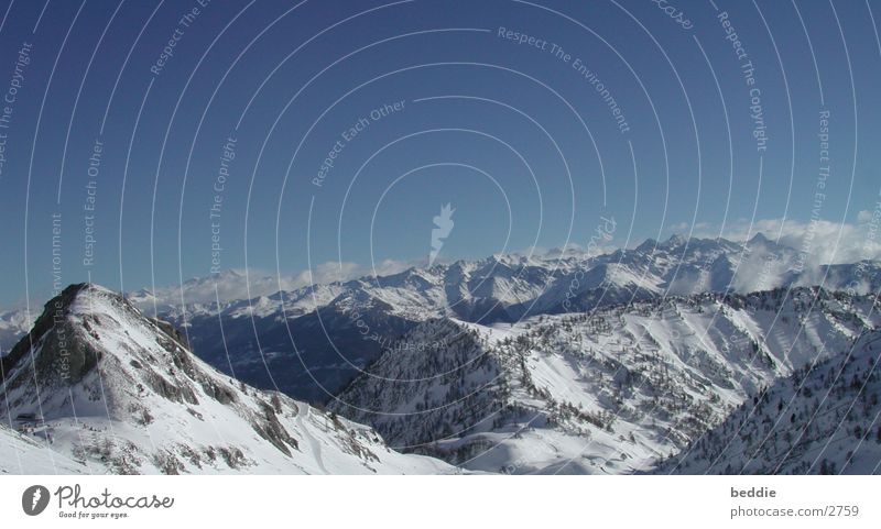 Schweiz2001 Panorama (Aussicht) Schnee Alpen Himmel Berge u. Gebirge groß Panorama (Bildformat)
