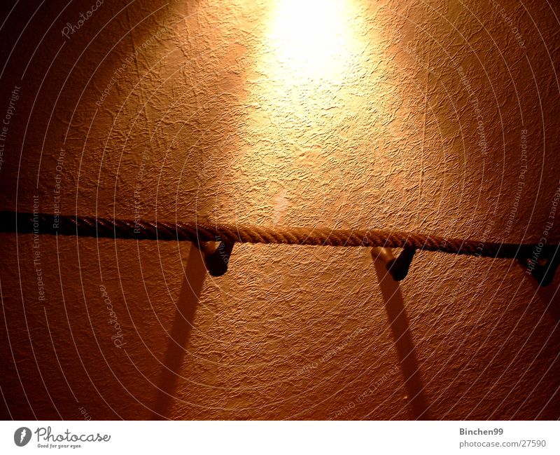Erleuchtung festhalten Licht Wand Fototechnik Seil Schatten