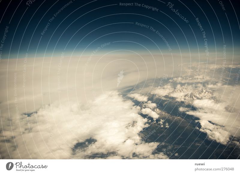 Das letzte Bild des Urlaubs Ferien & Urlaub & Reisen Tourismus Ferne Freiheit Luftverkehr Umwelt Natur Erde Himmel Wolken Horizont Sommer Wetter fliegen blau