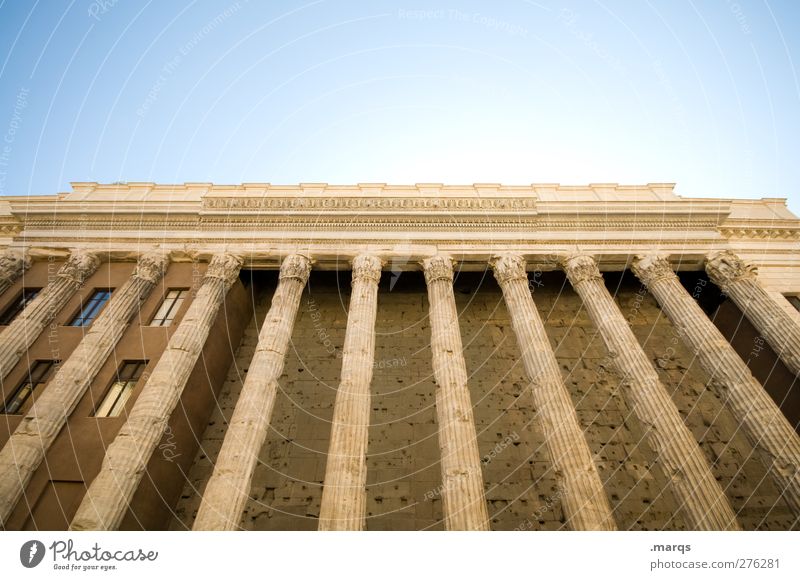 Antik Architektur Kultur Wolkenloser Himmel Rom Italien Ruine Bauwerk Gebäude alt Perspektive Ferien & Urlaub & Reisen Tourismus Antike Tempel historisch Säule