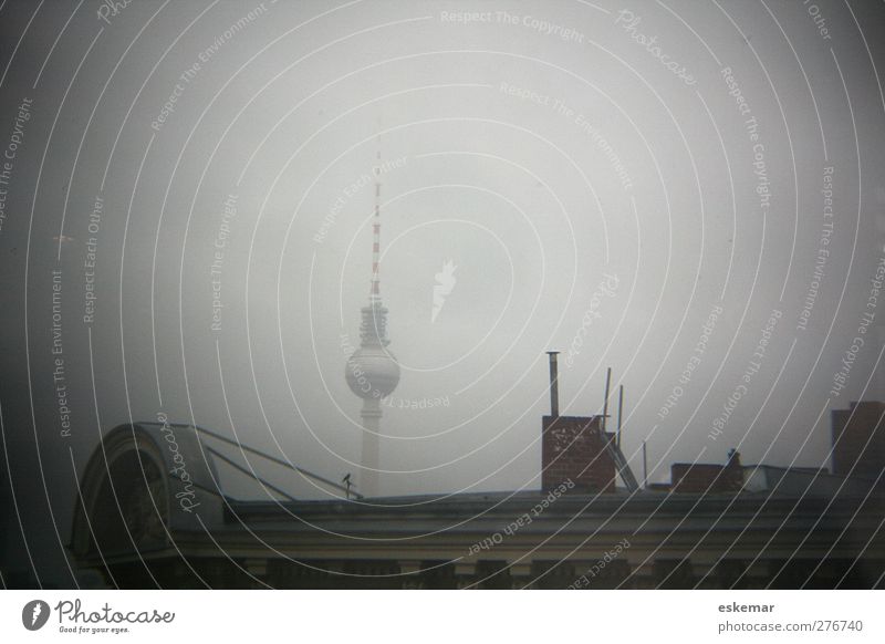 Über den Dächern von Berlin Berliner Fernsehturm Berlin-Mitte Deutschland Stadt Hauptstadt Stadtzentrum Skyline Haus Bauwerk Gebäude Architektur Dach