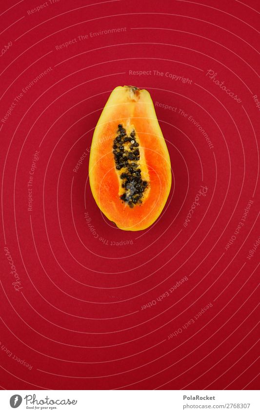 #A# Rote Exotik Kunst ästhetisch Frucht Obst- oder Gemüsestand Obstladen Papaya exotisch Südfrüchte Vitamin vitaminreich Gesunde Ernährung Diät Farbfoto