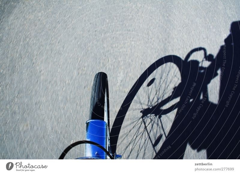 Mietfahrrad Fahrradfahren Verkehr Verkehrsmittel Personenverkehr Straße Wege & Pfade Bewegung Rad Schatten Schutzblech Geschwindigkeit Fahrradtour Ausflug