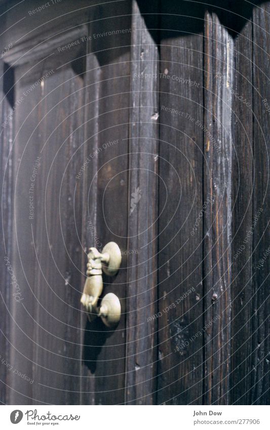 knock - knock Tür exotisch fantastisch Türrahmen Märchen Hand Türklopfer Holz Griechenland Eingangstür analog einladend Griff Knauf anthropomorph