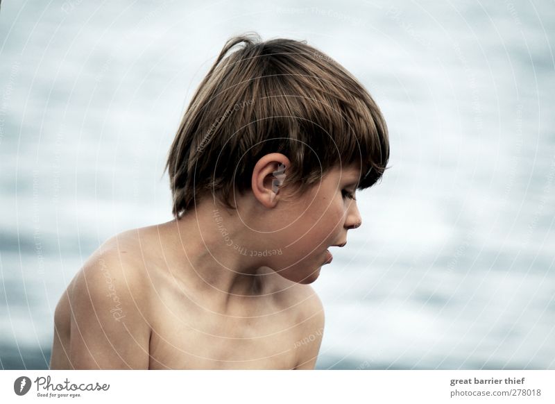 Der Junge aus dem Meer Mensch maskulin Kind Kleinkind Bruder Kindheit Leben Körper Haut Haare & Frisuren 1 3-8 Jahre Sommer Küste Ostsee Wasser beobachten