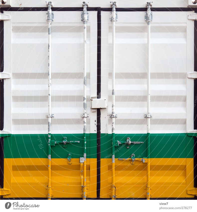 seecontainer Güterverkehr & Logistik Industrie Industrieanlage Mauer Wand Metall Stahl Linie Streifen authentisch außergewöhnlich einfach frisch modern