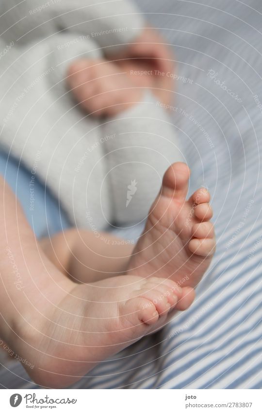 Drehung Glück Körperpflege Haut Zufriedenheit ruhig Baby Junge Kindheit Beine Fuß 0-12 Monate berühren liegen schlafen träumen Wachstum nackt natürlich niedlich