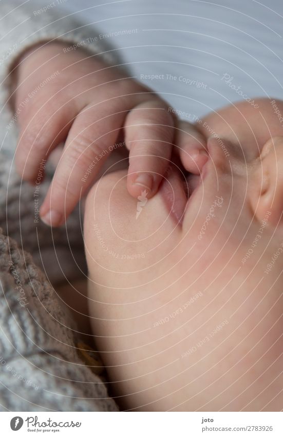 Sinneseindrücke Körperpflege Leben Baby Kindheit Mund Lippen Hand Finger 0-12 Monate berühren liegen träumen Wachstum Gesundheit Glück lecker natürlich niedlich