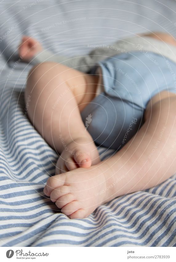 entspanntes Baby Körperpflege Haut Gesundheit Leben Zufriedenheit Erholung ruhig Junge Kindheit Unterwäsche berühren liegen schlafen träumen Wachstum nackt