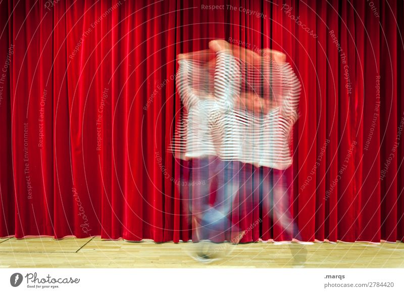 Balleriner Entertainment Veranstaltung Tanzen Mann Erwachsene 1 Mensch Bühne Tänzer Show Bühnenbeleuchtung Vorhang Bewegung rot Freude ästhetisch einzigartig