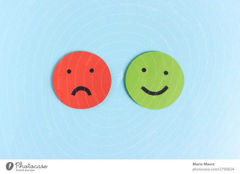 Unzufrieden / Zufrieden Zeichen Smiley Arbeit & Erwerbstätigkeit Kommunizieren schreiben gut positiv mehrfarbig Gefühle Glück Zufriedenheit Erfolg