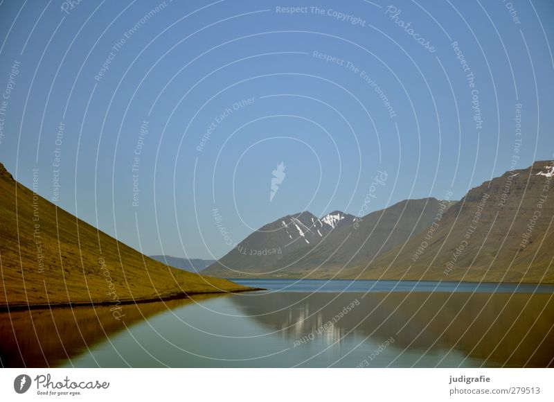 Island Umwelt Natur Landschaft Wasser Felsen Berge u. Gebirge Schneebedeckte Gipfel Küste Fjord Westfjord fantastisch natürlich wild Stimmung Idylle ruhig