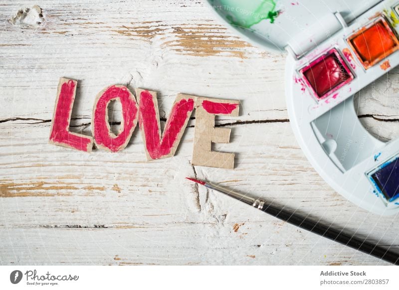 Liebessymbolen handgemalt in Aquarellfarbe Schwärmerei Bild künstlerisch Hintergrundbild Bürste Leinwand Karton Feste & Feiern Entwurf Kreativität