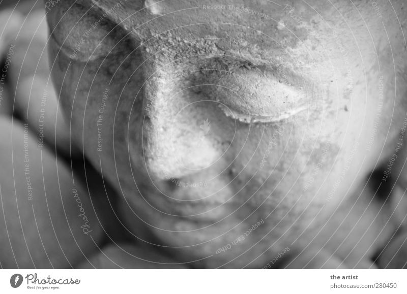 Buddha Skulptur Stein Denken Erholung fest Glück grau Zufriedenheit Akzeptanz Sicherheit achtsam Frieden Kunst ruhig Buddhismus Buddha Statue Schwarzweißfoto