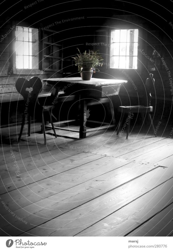 Die gute alte Stube Häusliches Leben Wohnung Innenarchitektur Dekoration & Verzierung Stuhl Tisch Raum Esszimmer Holzfußboden Dielenboden Bodenbelag